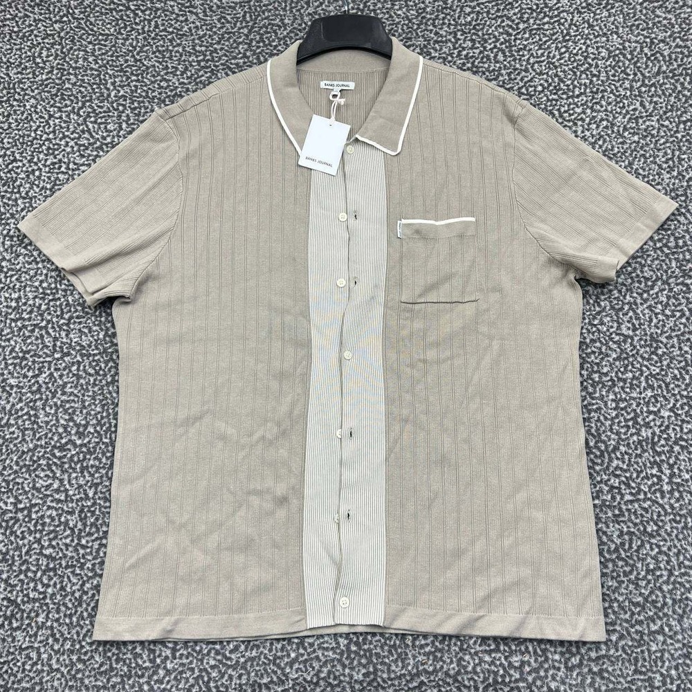 Banks Journal Polo Shirt Men XL Alfie‎ Short Sleeve Collared Knit Stretch New